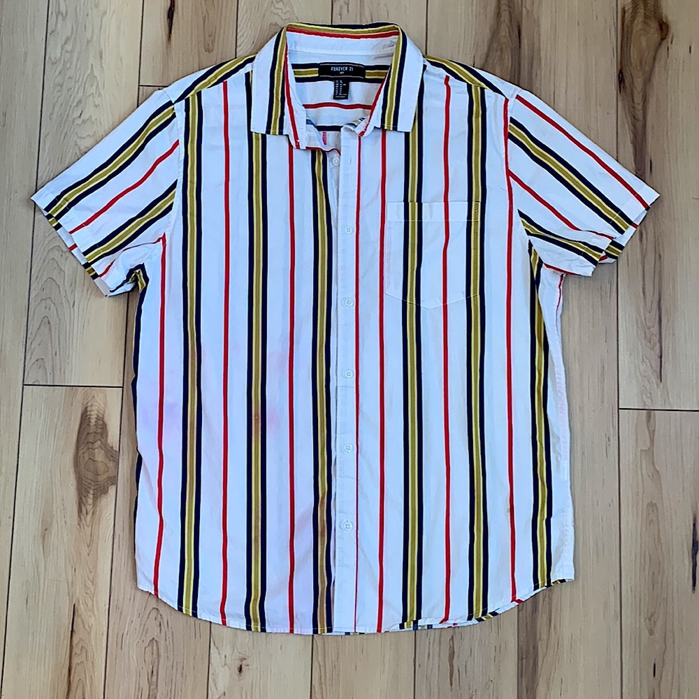 Mens Forever 21 Button Up Short Sleeve T
